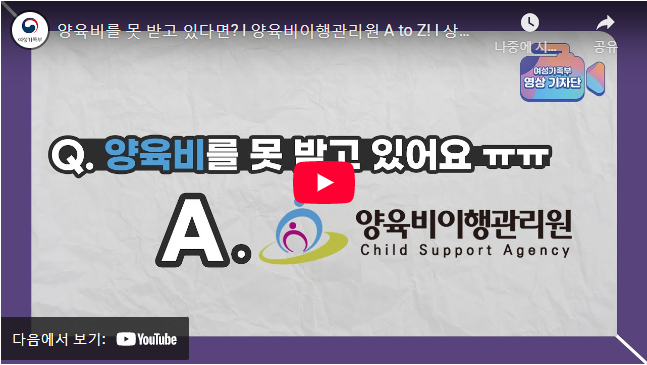양육비 미지급 설명 동영상