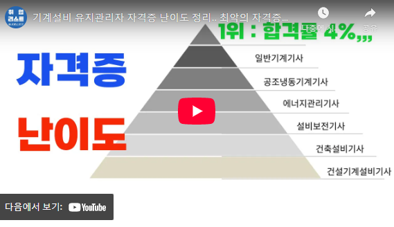 기계설비유지관리자 초급, 중급, 특급 등급별 선임 기준 요건! 총 정리 5 기계설비유지관리자 초급 중급 특급 난이도 설명 동영상