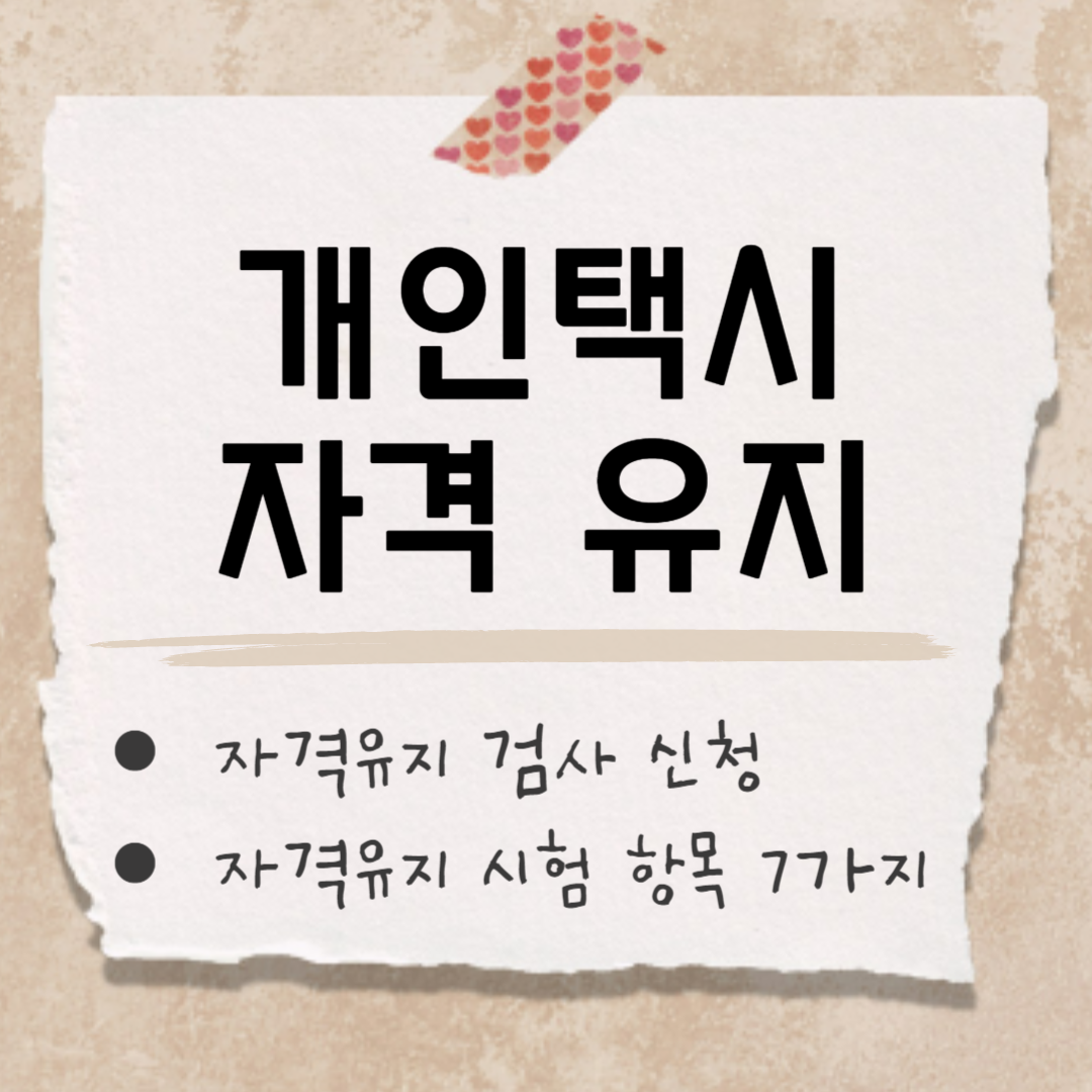 개인택시 자격 유지검사 썸네일