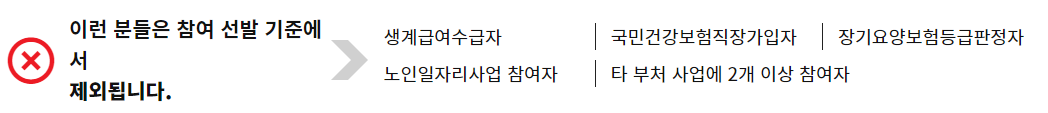 노인일자리 지원 제외 대상