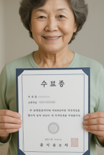요양보호사 치매교육 이수 수료증