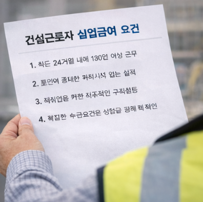 건설근로자 실업급여 조건