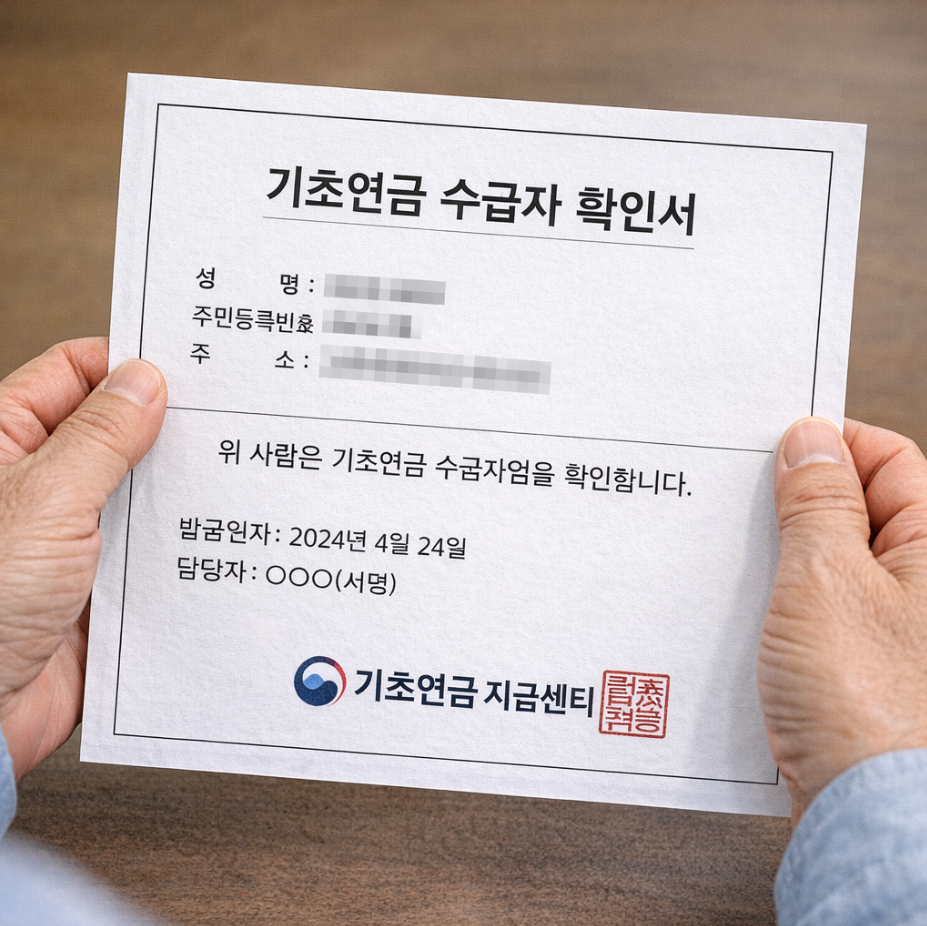 기초연금 수급자 확인서