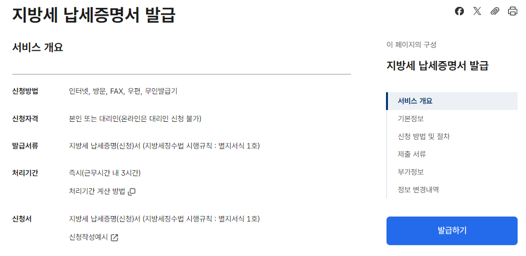 지방세완납증명서 인터넷 발급 방법