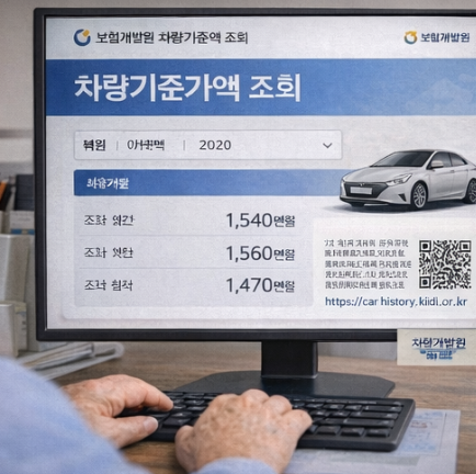 차량기준가액 조회 산정 기준