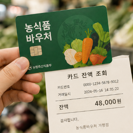 농식품바우처 카드 잔액조회