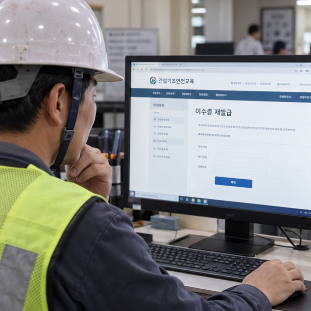 건설기초안전교육 이수증 재발급 인터넷으로 받기 기간 비용 필독 4 건설기초안전교육 이수증 기간