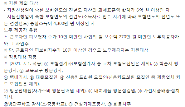 두루누리 사회보험료 지원 대상 조건 및 지원금 신청 방법까지 3 두루누리 사회보험료 조건 제외