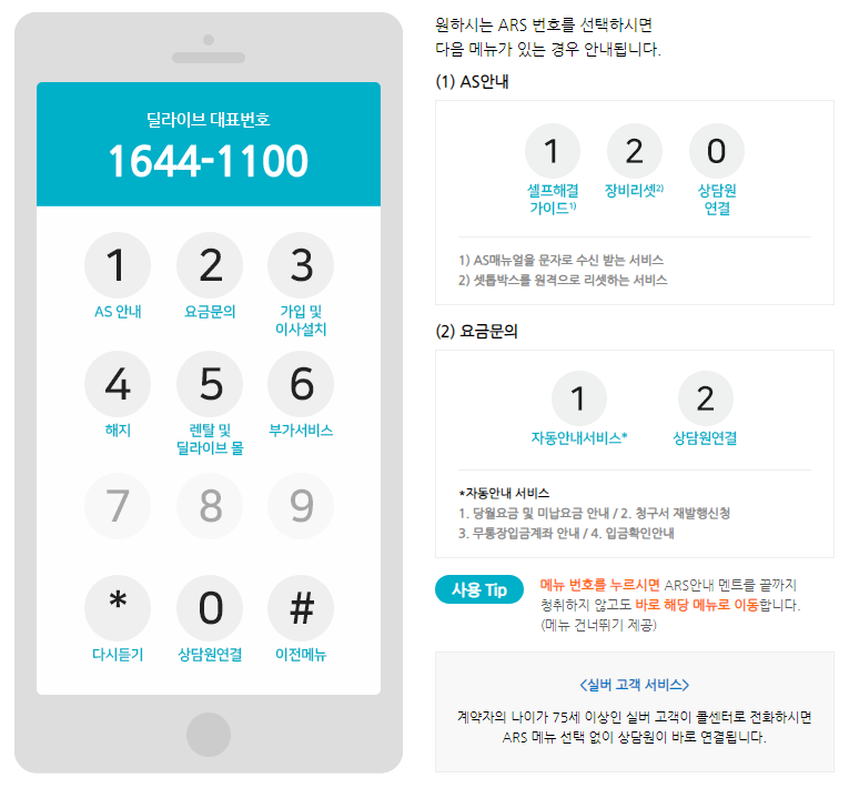 딜라이브 고객센터 경기 서울 전화번호 및 상담 신청하기 2 딜라이브 고객센터 전화번호