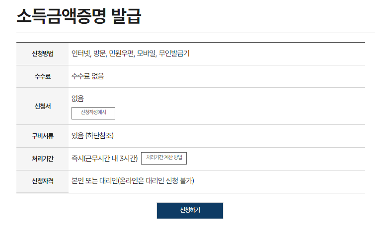 소득금액증명원 발급 방법 홈택스부터 손택스 동사무소까지 3 소득금액증명원 발급 방법 홈택스